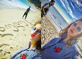 8 თვის ორსულმა ნათია დუმბაძემ ქმარს, ბაჩო ბატატუნაშვილს, ამერიკაში ჩააკითხა