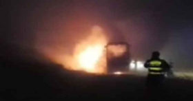 რუსთავში სამგზავრო ავტობუსს ცეცხლი გაუჩნდა - 50 მგზავრმა გადმოსვლა მოასწრო