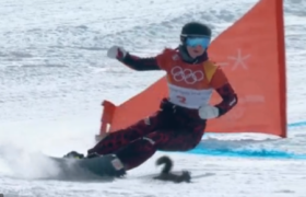 ოლიმპიადაზე სნოუბორდისტს გზაზე ციყვმა გადაურბინა - ვიდეო