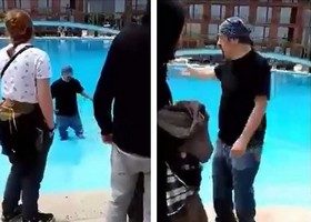 დათო ევგენიძე კახეთში დათვრა და აუზში ტანსაცმლით შევიდა