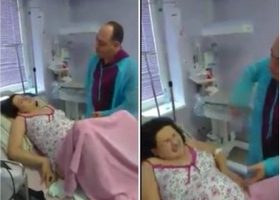 ქუთაისში მშობიარე ცოლს ქმარი ოპერის არიას უმღერის და უნიავებს - ვიდეო