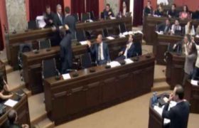 პარლამენტში ჩხუბი ატყდა - ვიდეო