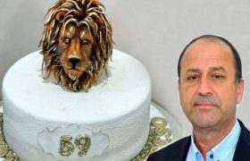 ლანჩხუთის საკრებულოს თავმჯდომარეს ცოლმა ლომისთავიანი ტორტი მიართვა - ,,ჩვენი ოჯახის ლომს!"