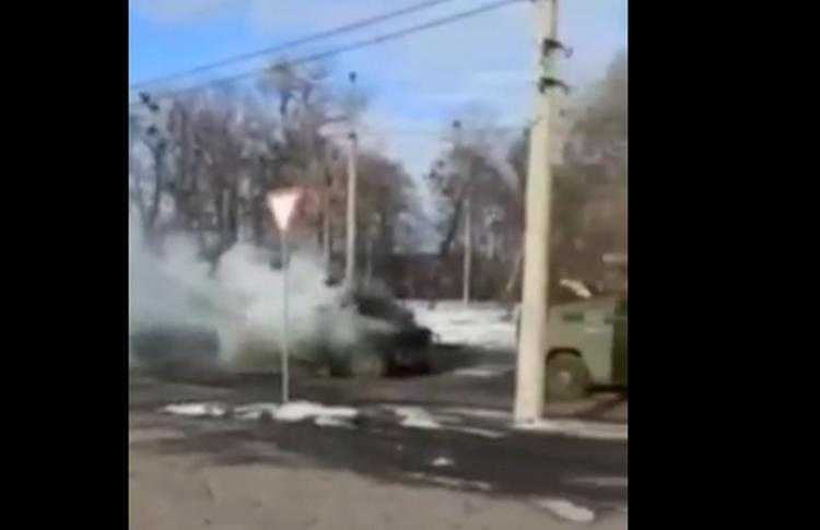 უკრაინელებმა ხარკოვში რუსეთის სამხედრო კოლონა გაანადგურეს