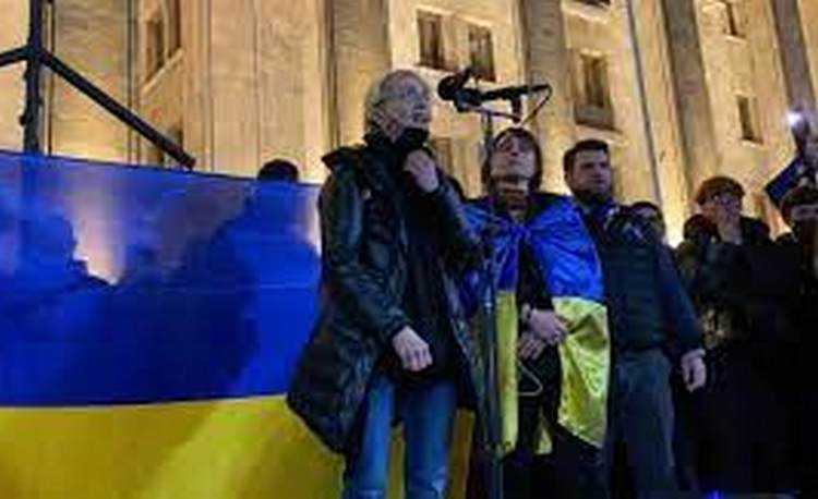 უკრაინის ელჩის ცოლი: ,,დიდი მადლობა ყველას, რომ აქ დგახართ"